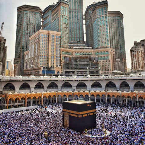 The Kaaba in Masjid al-Haram, Makkah